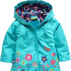 Arshiner Teal Raincoat 2T-3T